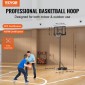 Στεφάνη μπάσκετ VEVOR, 4-10 πόδια ρυθμιζόμενο ύψος φορητό σύστημα σανίδας, 44 ιντσών στεφάνι μπάσκετ & γκολ, παιδικό και ενήλικο σετ μπάσκετ με ρόδες, βάση και γεμιστή βάση, για εξωτερικούς/εσωτερικούς χώρους