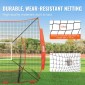 VEVOR 7x7 ft δίχτυ προπόνησης μπέιζμπολ σόφτμπολ, φορητό δίχτυ προπόνησης του μπέιζμπολ για βολτάρισμα, βοηθήματα προπόνησης εξοπλισμού μπέιζμπολ Backstop με ζώνη κρούσης (μόνο δίχτυ)