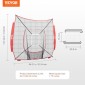 VEVOR 7x7 ft δίχτυ προπόνησης μπέιζμπολ σόφτμπολ, φορητό δίχτυ προπόνησης του μπέιζμπολ για βολτάρισμα, βοηθήματα προπόνησης εξοπλισμού μπέιζμπολ Backstop με ζώνη κρούσης (μόνο δίχτυ)
