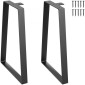 Πόδια τραπεζιού VEVOR 406.4MM Τραπεζοειδές Ατσάλι, Ανταλλακτικά Πόδια επίπλων Σετ 2 για DIY Τραπεζάκια σαλονιού, Μοντέρνα Γραφεία, Πάγκος, Νυχτοστάσια, Καναπές, Μέγιστο Φορτίο 181,4 KG Βαρύ, Πόδια Γρήγορης Τοποθέτησης Μαύρα