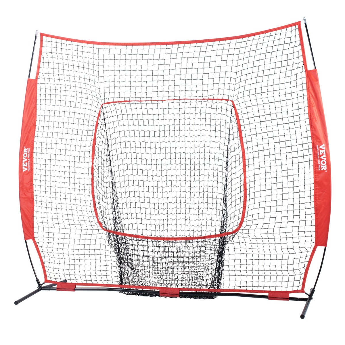 VEVOR 213,4 x 213,4 cm Baseball Softball Practice Net, Φορητό δίχτυ προπόνησης Baseball for Hitting Batting Catching Pitching, Backstop Baseball Equipment Training Aid with Carry Bag and Strike Zone