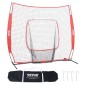 VEVOR 213,4 x 213,4 cm Baseball Softball Practice Net, Φορητό δίχτυ προπόνησης Baseball for Hitting Batting Catching Pitching, Backstop Baseball Equipment Training Aid with Carry Bag and Strike Zone
