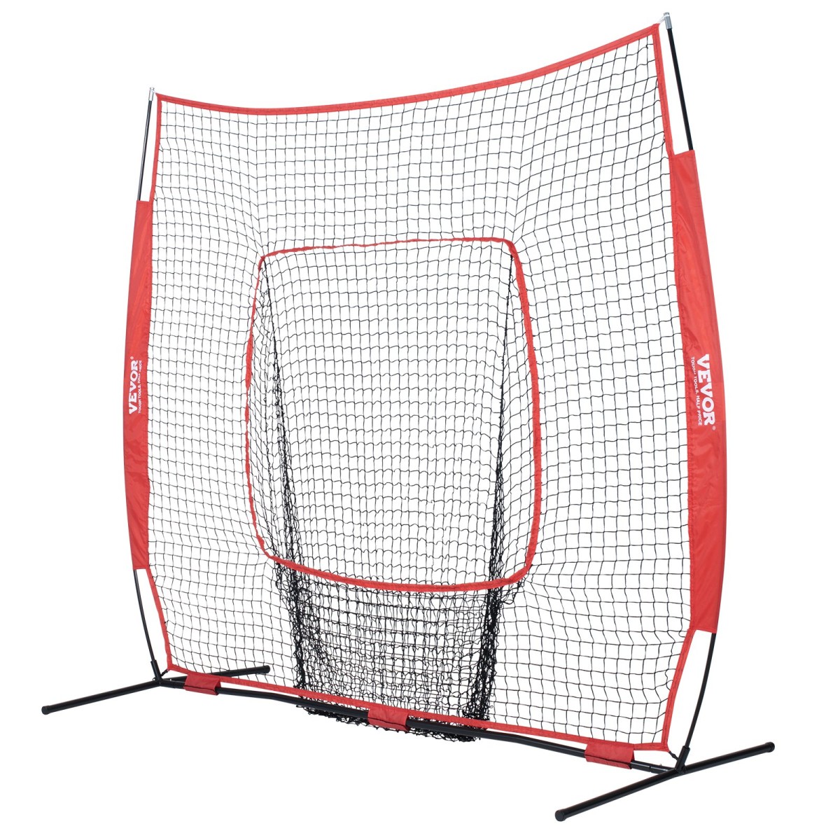 VEVOR 213,4 x 213,4 cm Baseball Softball Practice Net, Φορητό δίχτυ προπόνησης Baseball for Hitting Batting Catching Pitching, Backstop Baseball Equipment Training Aid with Carry Bag and Strike Zone