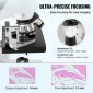 Σύνθετο μικροσκόπιο VEVOR Binocular, μεγέθυνση 40X-2500X, Binocular Compound Lab μικροσκόπιο με φωτισμό LED, μηχανικό στάδιο δύο επιπέδων, περιλαμβάνει θήκη τηλεφώνου & διαφάνειες μικροσκοπίου