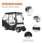 Περίβλημα VEVOR Golf Cart, 420D Polyester Driving Consure με διαφανή παράθυρα 4 όψεων, 4 καλύμματα Passenger Club Car Cars για 2+2 Passenger Cart Golf, Αντιηλιακό και ανθεκτικό στη σκόνη κάλυμμα εξωτερικού καροτσιού