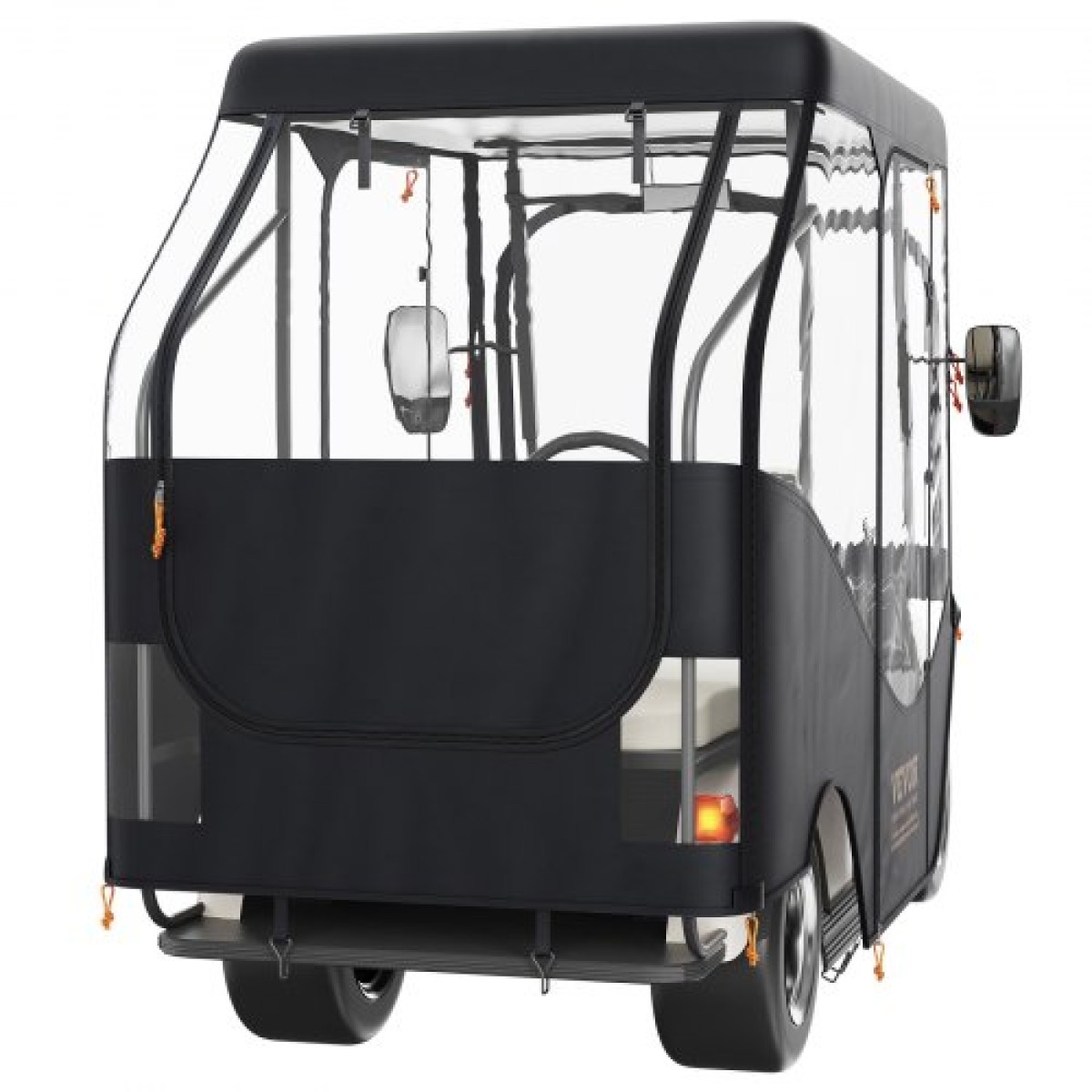Περίβλημα VEVOR Golf Cart, 420D Polyester Driving Consure με διαφανή παράθυρα 4 όψεων, 4 καλύμματα Passenger Club Car Cars για 2+2 Passenger Cart Golf, Αντιηλιακό και ανθεκτικό στη σκόνη κάλυμμα εξωτερικού καροτσιού