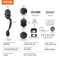 Σετ χειρολαβής μπροστινής πόρτας και Deadbolt VEVOR, Σετ κλειδαριάς μπροστινής πόρτας με εσωτερικό πόμολο, ρυθμιζόμενη απόσταση οπών μονοκύλινδρο, για δεξιά και αριστερόχειρη είσοδο, βουρτσισμένο λάδι τριμμένο μπρούτζο
