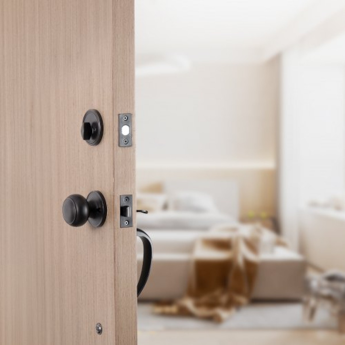 Σετ χειρολαβής μπροστινής πόρτας και Deadbolt VEVOR, Σετ κλειδαριάς μπροστινής πόρτας με εσωτερικό πόμολο, ρυθμιζόμενη απόσταση οπών μονοκύλινδρο, για δεξιά και αριστερόχειρη είσοδο, βουρτσισμένο λάδι τριμμένο μπρούτζο