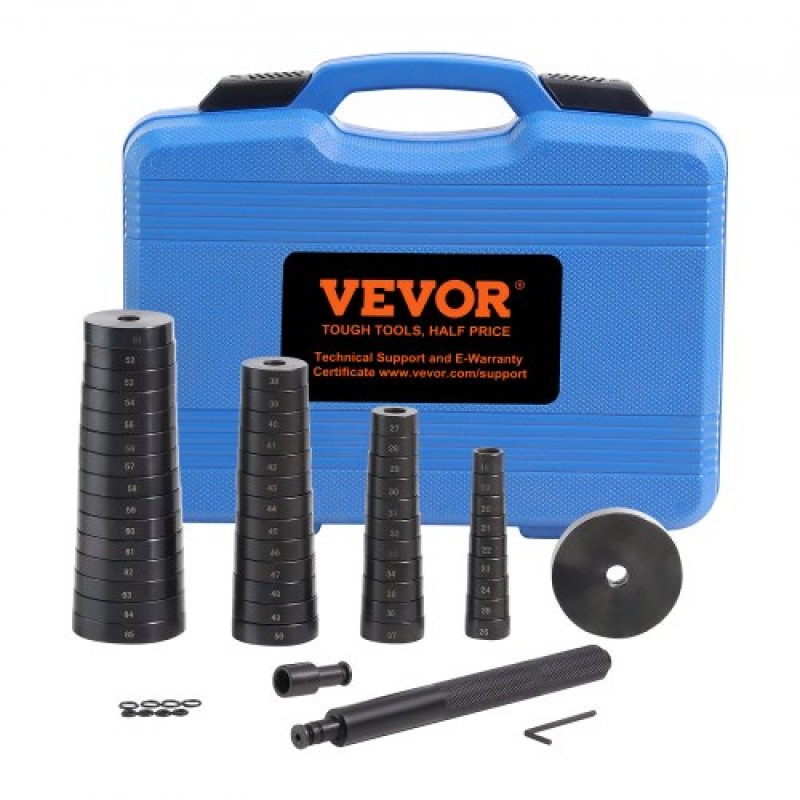 VEVOR 52PCS Προσαρμοσμένο σετ ρουλεμάν ρουλεμάν & στεγανοποιητικού οδηγού, Σετ ρουλεμάν τροχού κιβωτίου ταχυτήτων, εργαλείο αφαίρεσης εγκαταστάτη στεγανοποιητικού οδηγού, 18-65 mm & 74 mm μετρικοί δίσκοι ρουλεμάν ρουλεμάν αφαίρεσης δακτυλίου