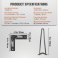 Πόδια επίπλων φουρκέτας VEVOR 406.4MM, Μεταλλικά DIY έργα για κομοδίνο, τραπεζάκι σαλονιού, γραφείο, χωρητικότητα 226,8 KG με προστατευτικά δαπέδου από καουτσούκ, μεταλλικά ανθεκτικά μοντέρνα πόδια τραπεζιού βαρέως τύπου, 4 ΤΕΜ.