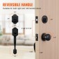 Σετ χειρολαβής μπροστινής πόρτας και Deadbolt VEVOR, Σετ κλειδαριάς μπροστινής πόρτας ματ μαύρο με εσωτερικό πόμολο, ρυθμιζόμενη απόσταση οπών μονοκύλινδρο χειρολαβή, για δεξιά και αριστερά είσοδο και μπροστινή πόρτα