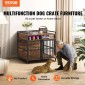 Κλουβί για σκύλους στυλ επίπλων VEVOR με αποθηκευτικό χώρο, 104,1 cm Έπιπλα κιβωτίου σκύλου Μεγάλη ράτσας με διπλές πόρτες, Ξύλινο κλουβί σκυλιών για μεγάλο/μεσαίο σκύλο εσωτερικού χώρου, χωρητικότητας έως 31,8 κιλά, ρουστίκ καφέ