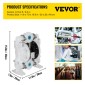 VEVOR Air-Operated Double Diaphragm Pump 25,4mm(1 inch) Init/Outit 113 L/min(30GPM) Πολυπροπυλένιο Max 7 bar (100PSI) για χημική και βιομηχανική χρήση