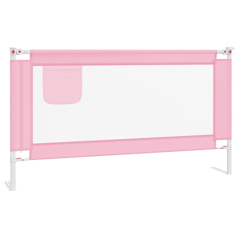 vidaXL Μπάρα Κρεβατιού Προστατευτική Ροζ 150 x 25 εκ. Υφασμάτινη
