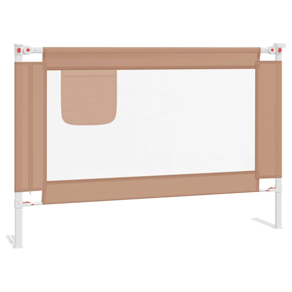 vidaXL Μπάρα Κρεβατιού Προστατευτική Taupe 100 x 25 εκ. Υφασμάτινη