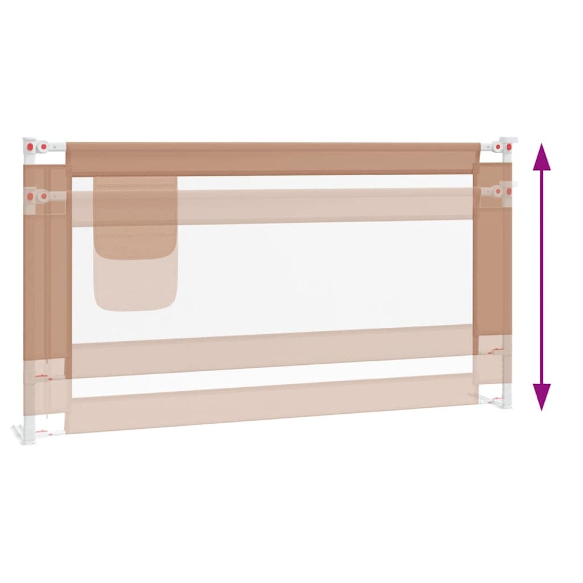 vidaXL Μπάρα Κρεβατιού Προστατευτική Taupe 160 x 25 εκ. Υφασμάτινη