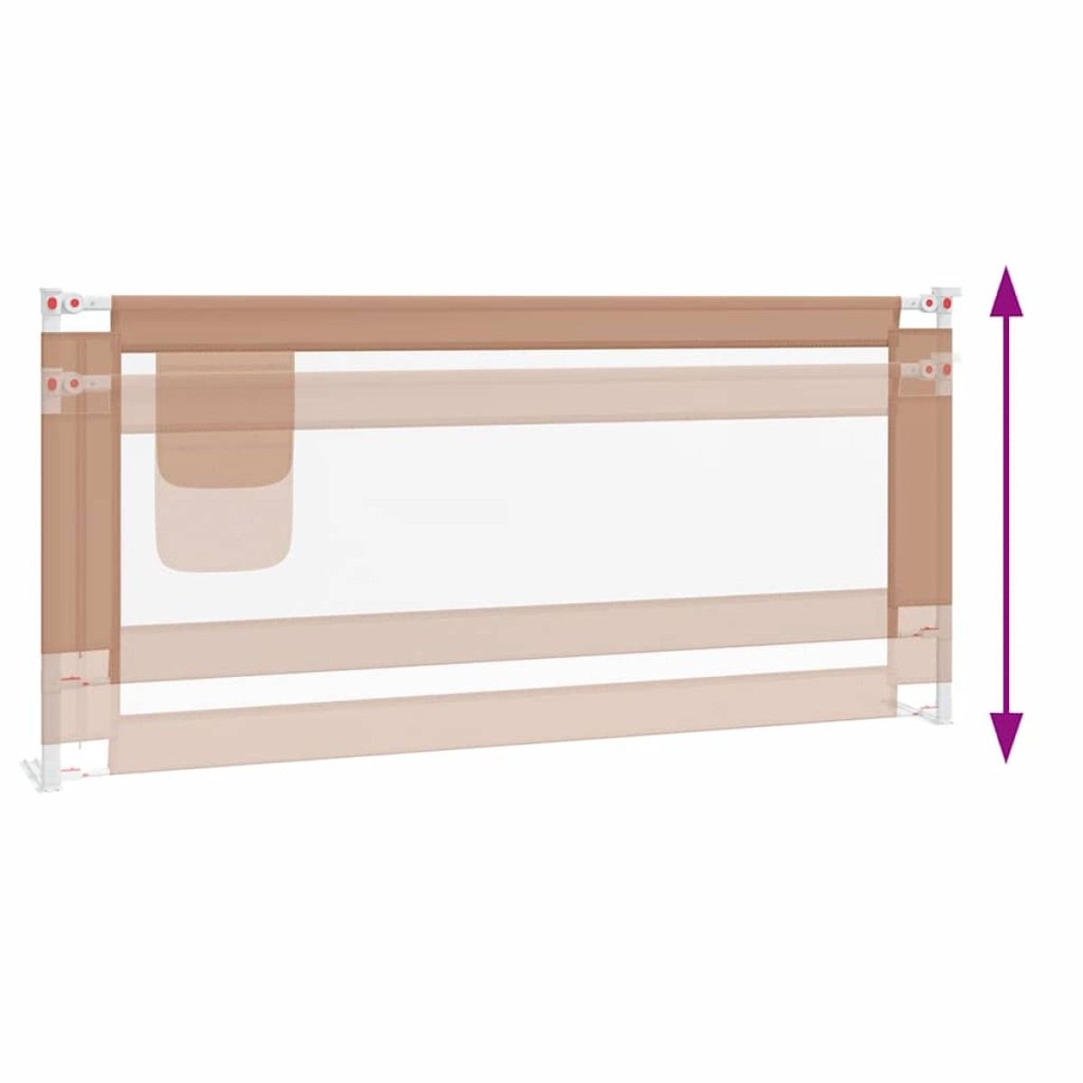 vidaXL Μπάρα Κρεβατιού Προστατευτική Taupe 200 x 25 εκ. Υφασμάτινη