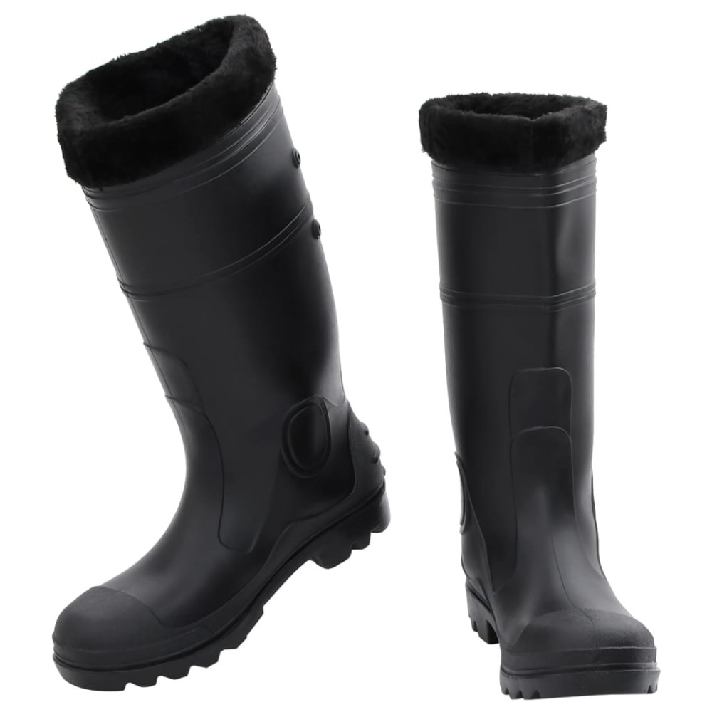 vidaXL Γαλότσες με Αφαιρούμενες Κάλτσες Μαύρες Μέγεθος 42 από PVC