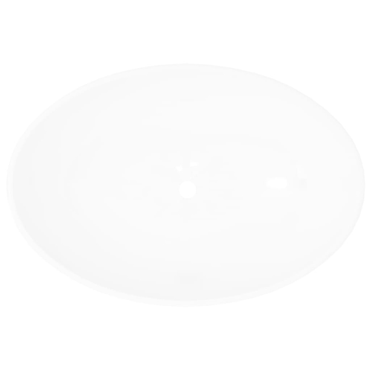 vidaXL Νιπτήρας Οβάλ Πολυτελής Λευκός 40 x 33 εκ. Κεραμικός