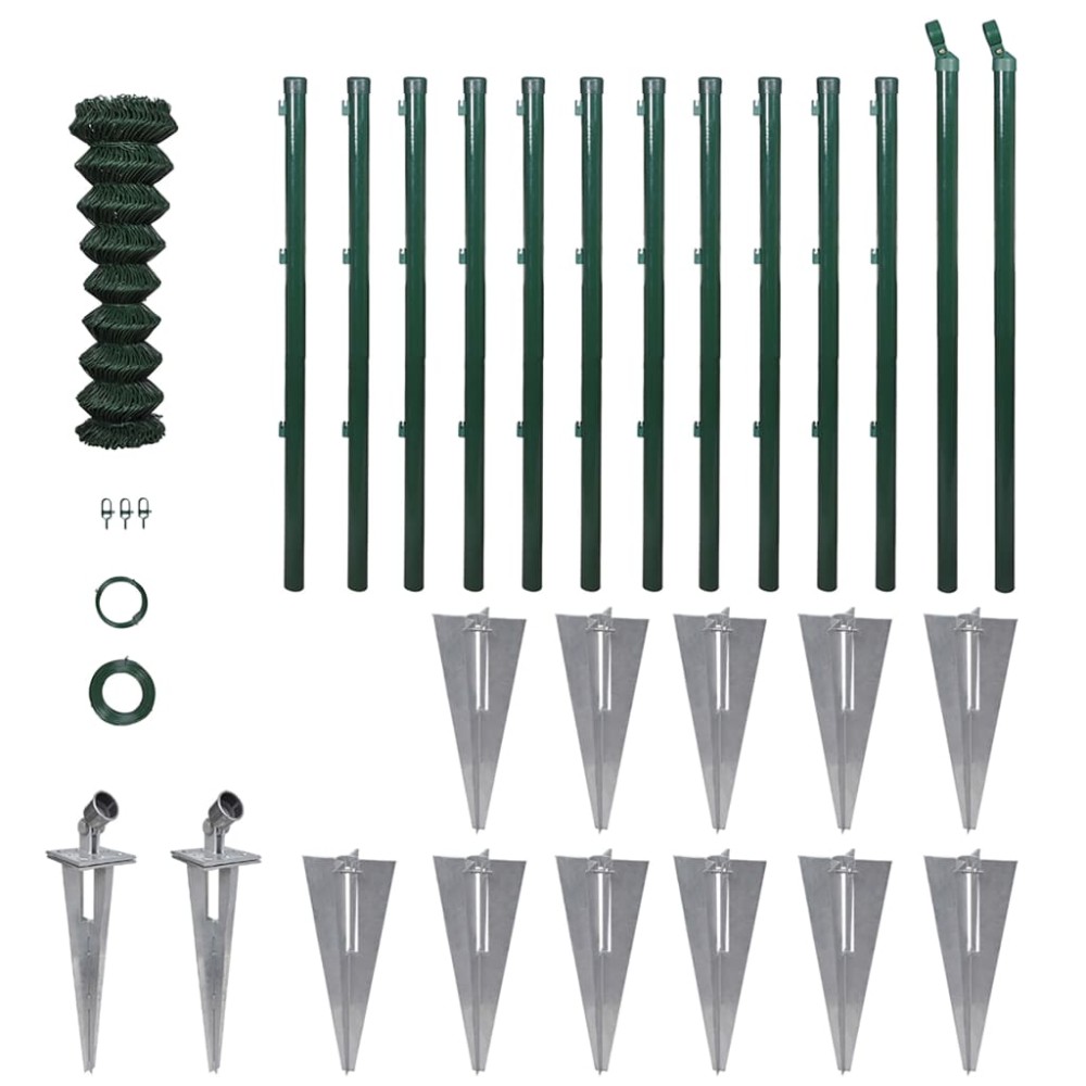 vidaXL Συρματόπλεγμα 1,25 x 25 μ. Ατσάλι + Στύλοι/Βάσεις