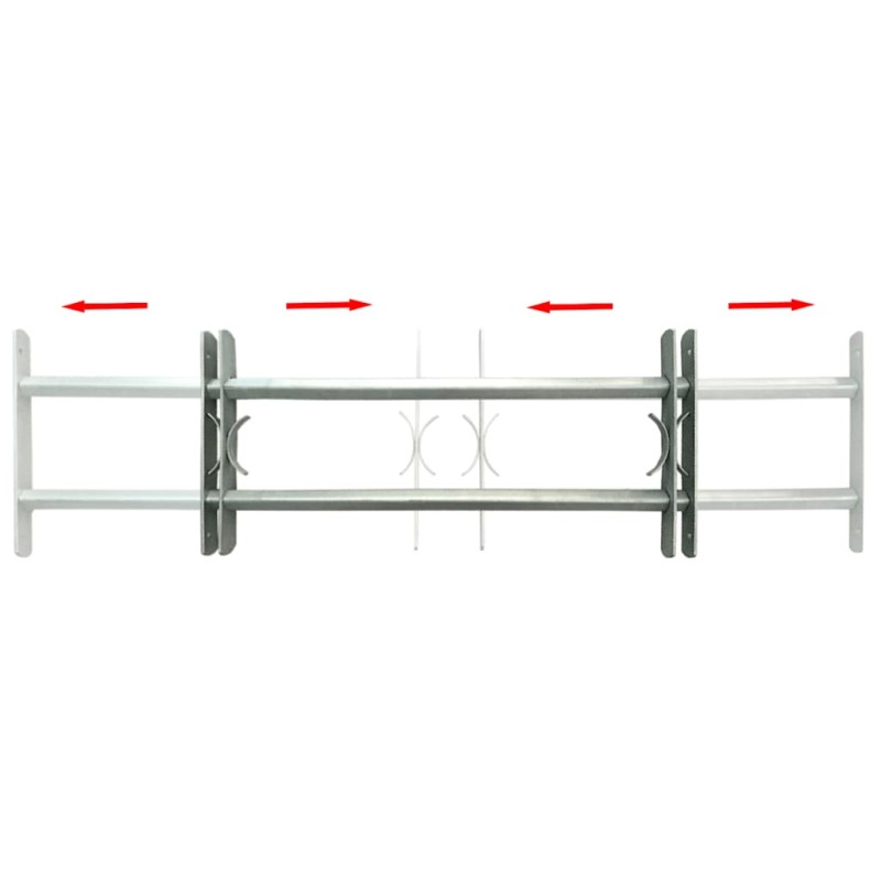 Κάγκελα Παραθύρων Ασφαλείας Ρυθμιζόμενα με 2 Μπάρες 500-650 χιλ.