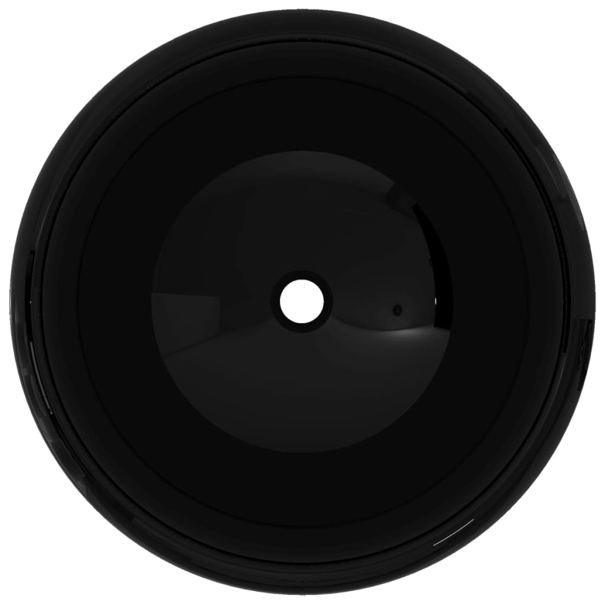 vidaXL Νιπτήρας Στρογγυλός Μαύρος 40 x 15 εκ. Κεραμικός