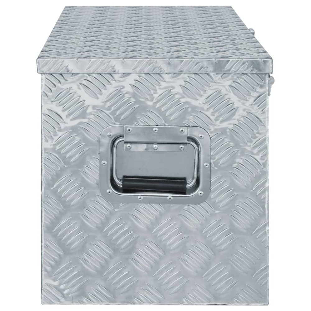 vidaXL Κουτί Αποθήκευσης Ασημί 110,5 x 38,5 x 40 εκ. Αλουμινίου