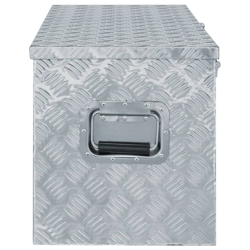 vidaXL Κουτί Αποθήκευσης Ασημί 110,5 x 38,5 x 40 εκ. Αλουμινίου