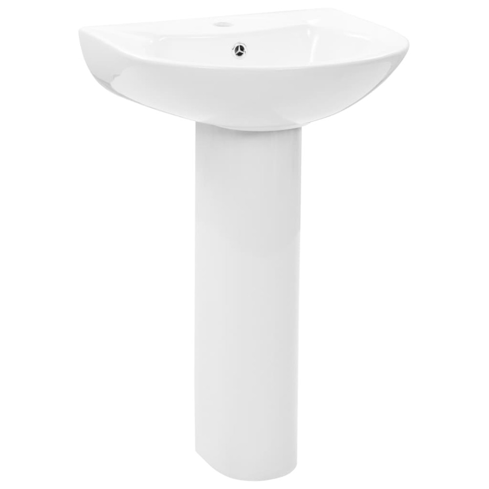 vidaXL Νιπτήρας Επιδαπέδιος με Κολόνα Λευκός 520x440x190 χιλ Κεραμικός