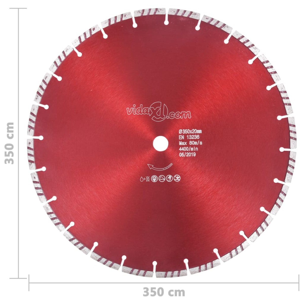 vidaXL Διαμαντόδισκος Κοπής Turbo 350 χιλ. Ατσάλινος