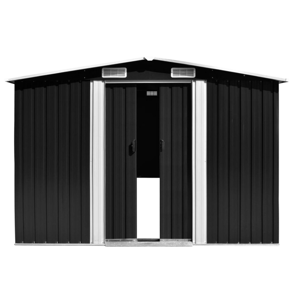 vidaXL Αποθήκη Κήπου Ανθρακί 257 x 298 x 178 εκ. από Μέταλλο