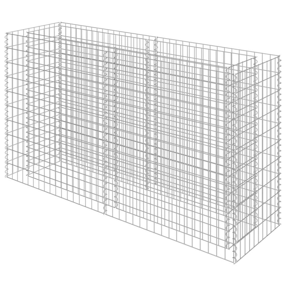 vidaXL Συρματοκιβώτιο-Γλάστρα Υπερυψωμένη 180x50x100 εκ. Γαλβ. Χάλυβας