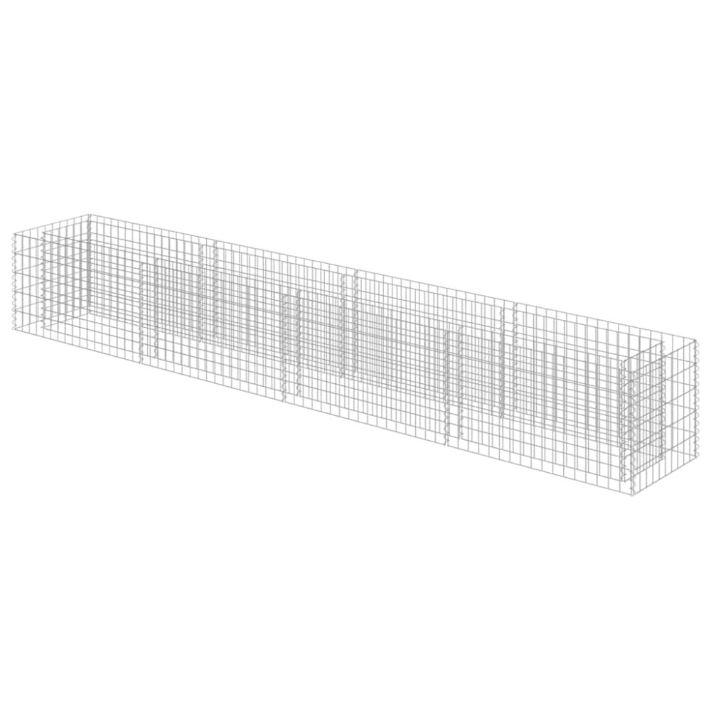 vidaXL Συρματοκιβώτιο-Γλάστρα Υπερυψωμένη 360x50x50 εκ. Γαλβ. Χάλυβας