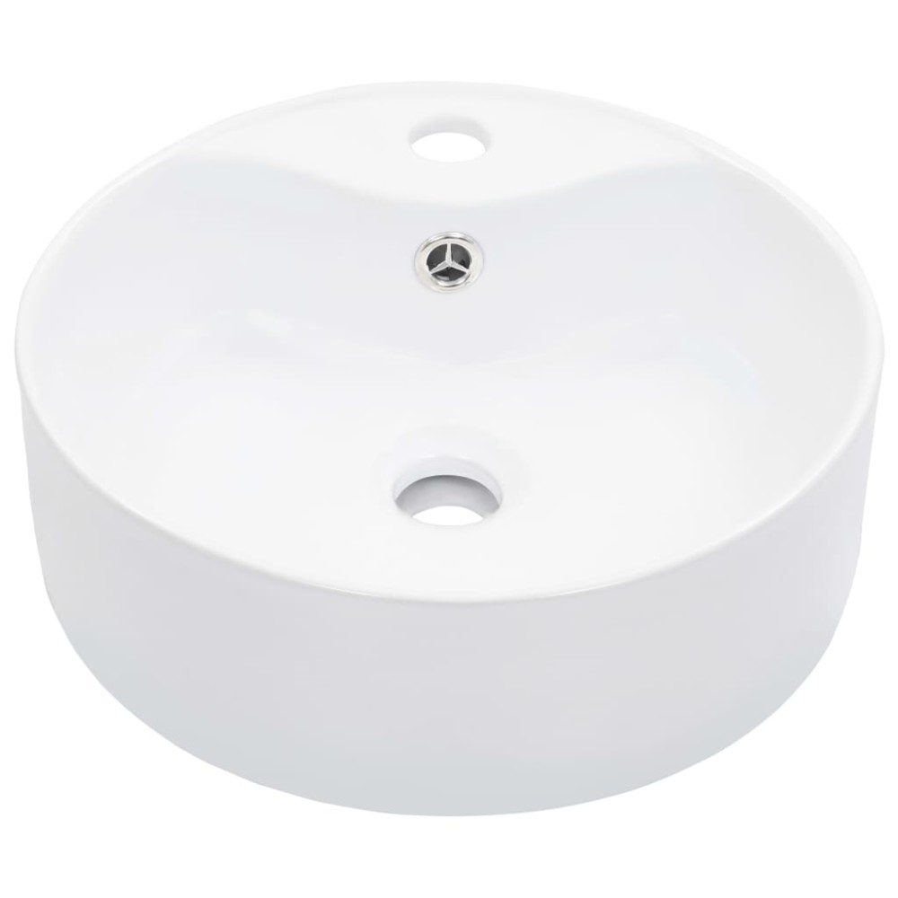vidaXL Νιπτήρας με Οπή Υπερχείλισης Λευκός 36 x 13 εκ. Κεραμικός