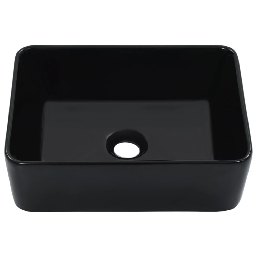 vidaXL Νιπτήρας Μαύρος 40 x 30 x 13 εκ. Κεραμικός