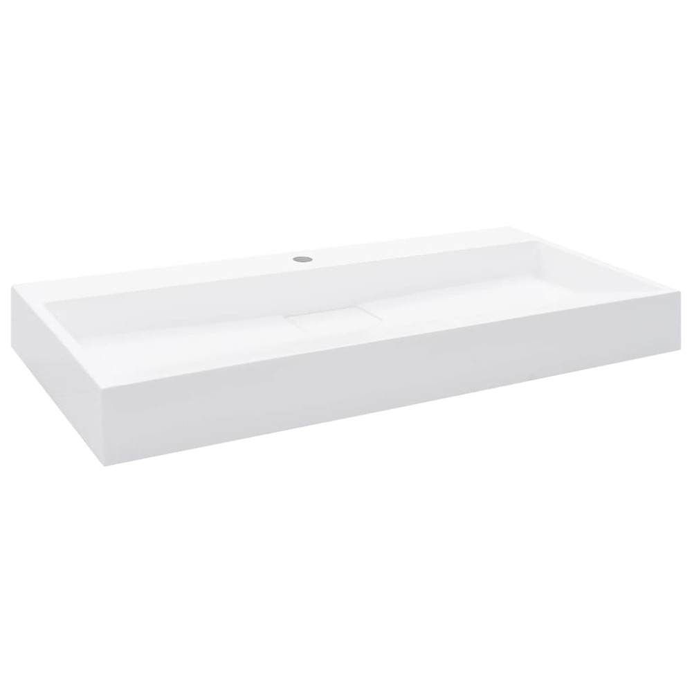 vidaXL Νιπτήρας Λευκός 100x46x11 εκ. Συνθετικός από Τεχνητό Μάρμαρο