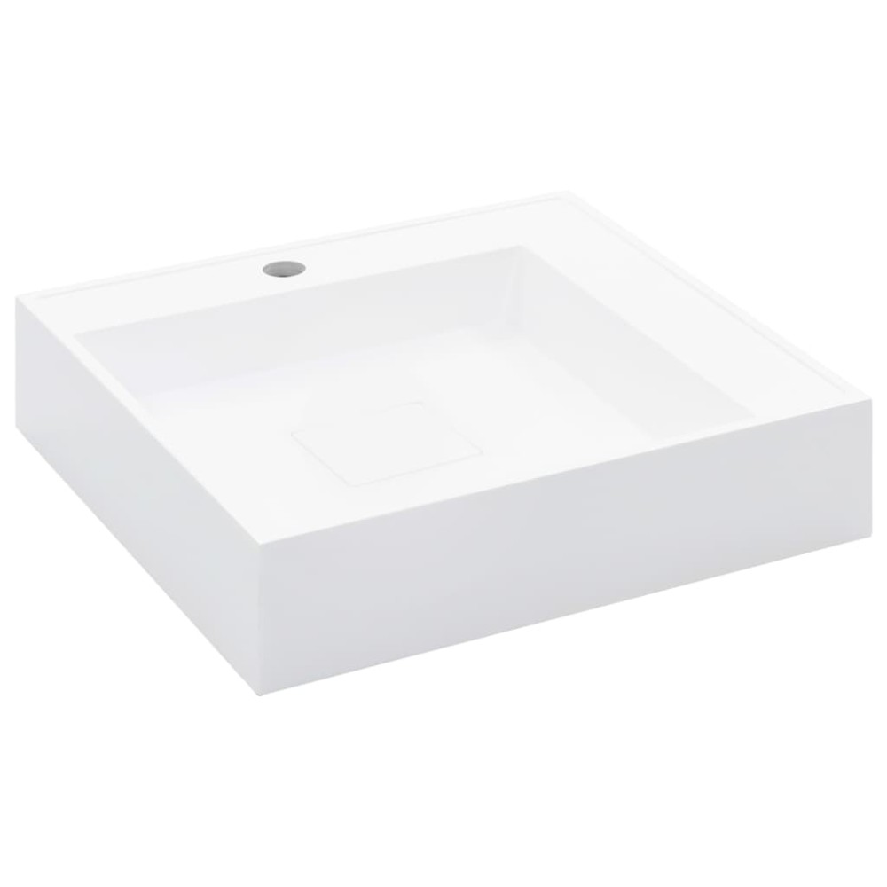 vidaXL Νιπτήρας Λευκός 50x50x12,3 εκ. Συνθετικός από Τεχνητό Μάρμαρο