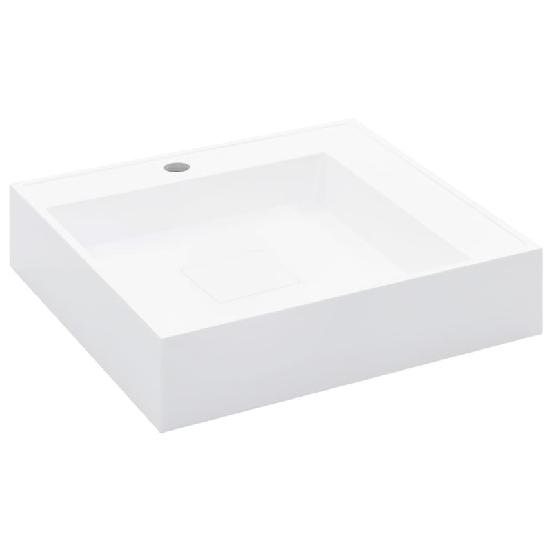 vidaXL Νιπτήρας Λευκός 50x50x12,3 εκ. Συνθετικός από Τεχνητό Μάρμαρο