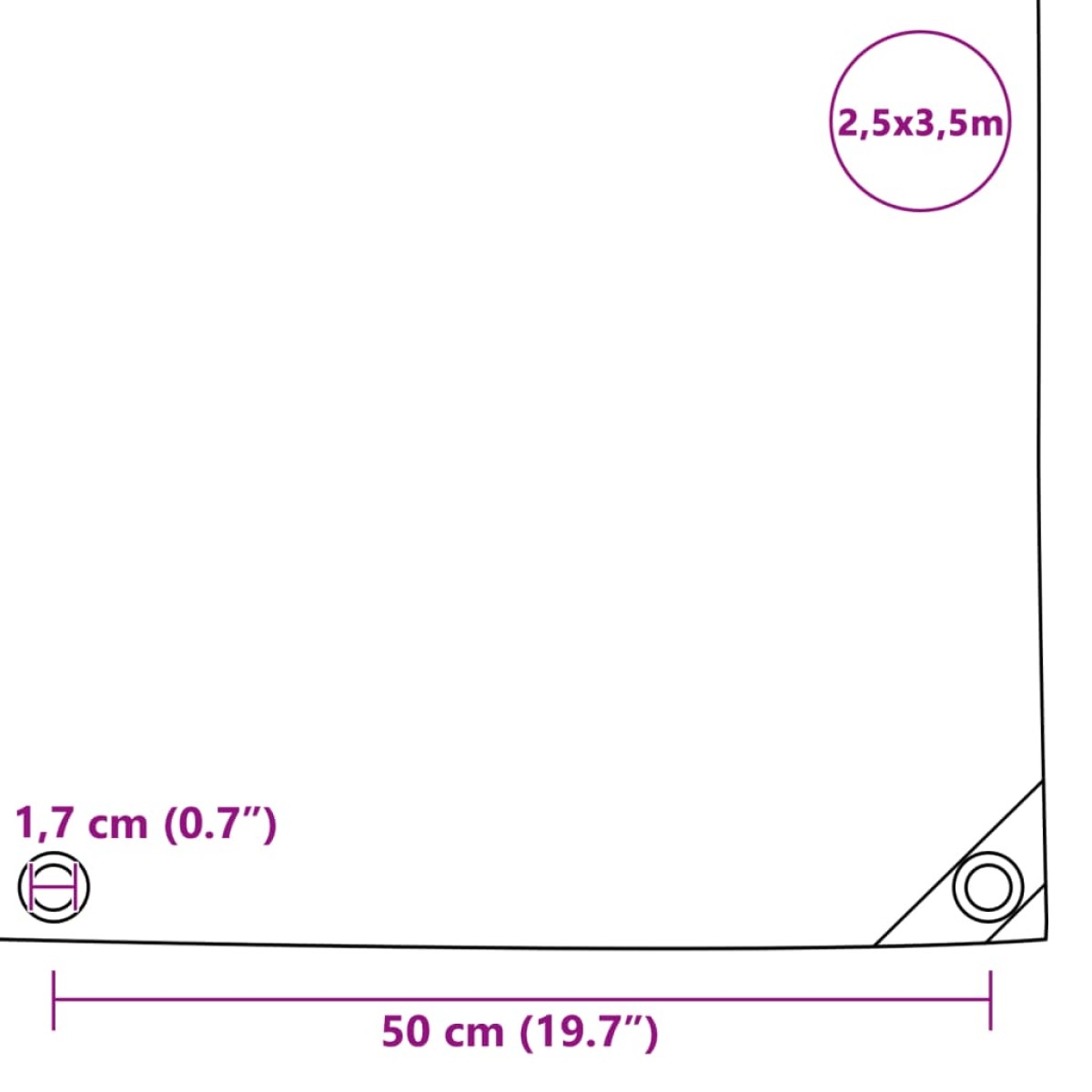 vidaXL Μουσαμάς Γκρι 2,5 x 3,5 μ. 650 γρ./μ.²