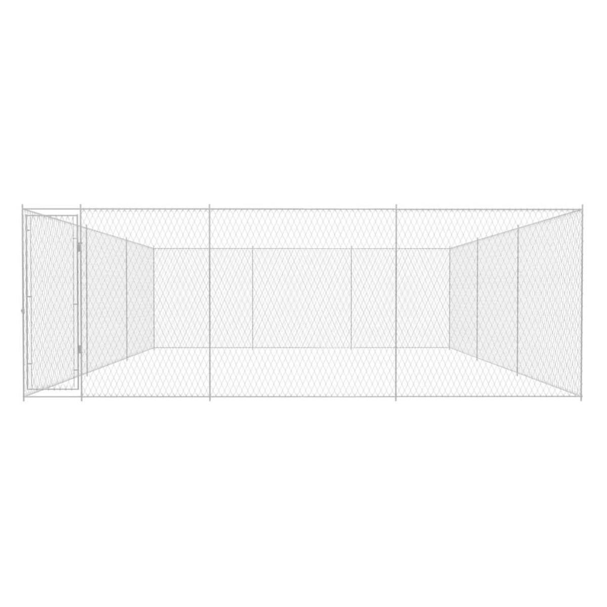 vidaXL Κλουβί Σκύλου Εξωτερικού Χώρου 570x570x185 εκ. Γαλβαν. Ατσάλι