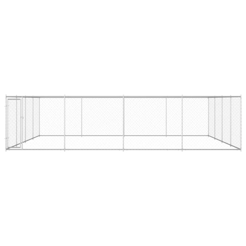 vidaXL Κλουβί Σκύλου Εξωτερικού Χώρου 760x760x185 εκ. Γαλβαν. Ατσάλι
