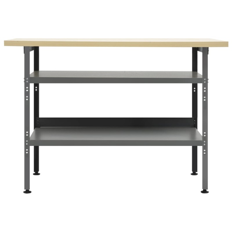vidaXL Πάγκος Εργασίας Γκρι 120 x 60 x 85 εκ. Ατσάλινος