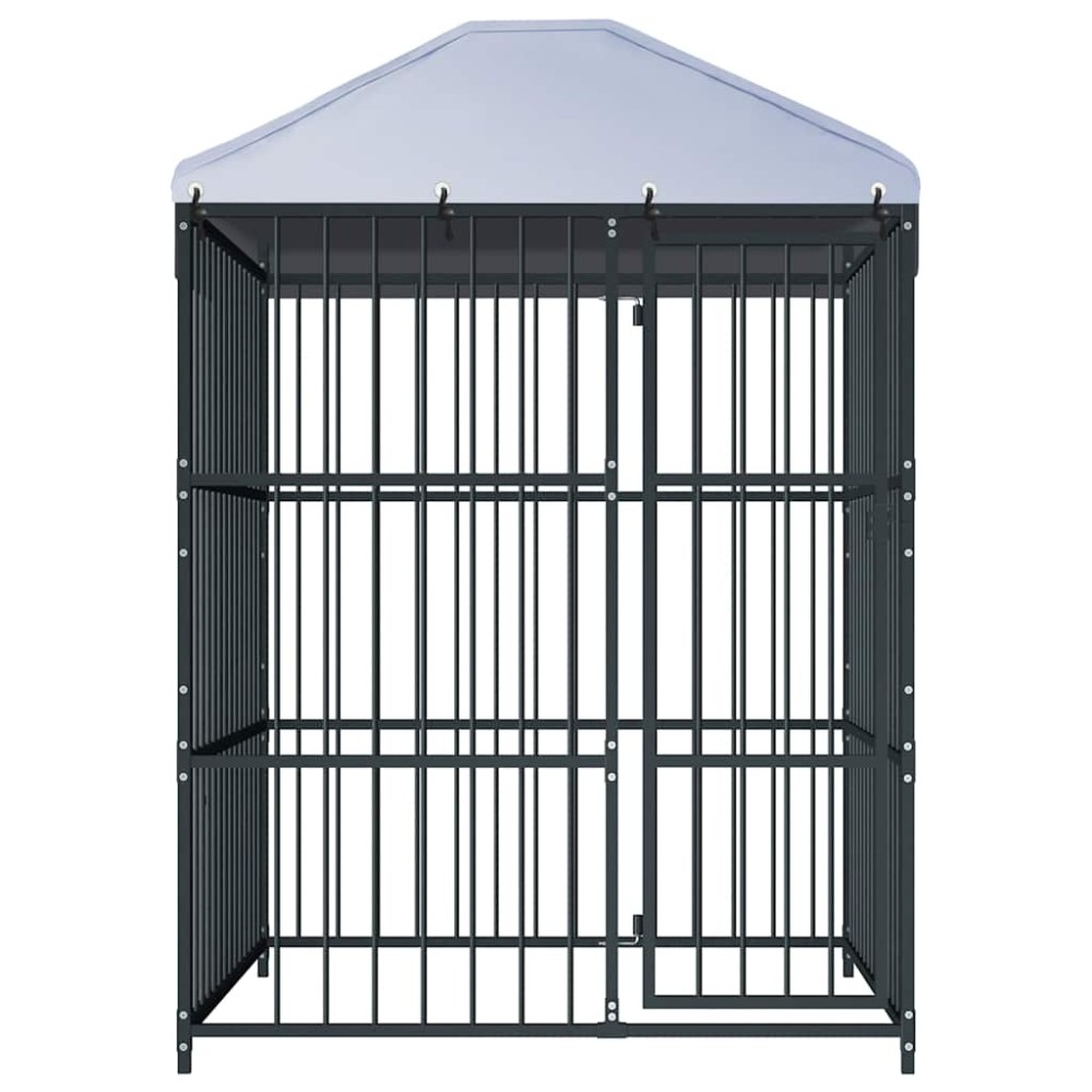 vidaXL Κλουβί Σκύλου Εξωτερικού Χώρου 150 x 150 x 210 εκ. με Στέγαστρο