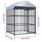 vidaXL Κλουβί Σκύλου Εξωτερικού Χώρου 150 x 150 x 210 εκ. με Στέγαστρο