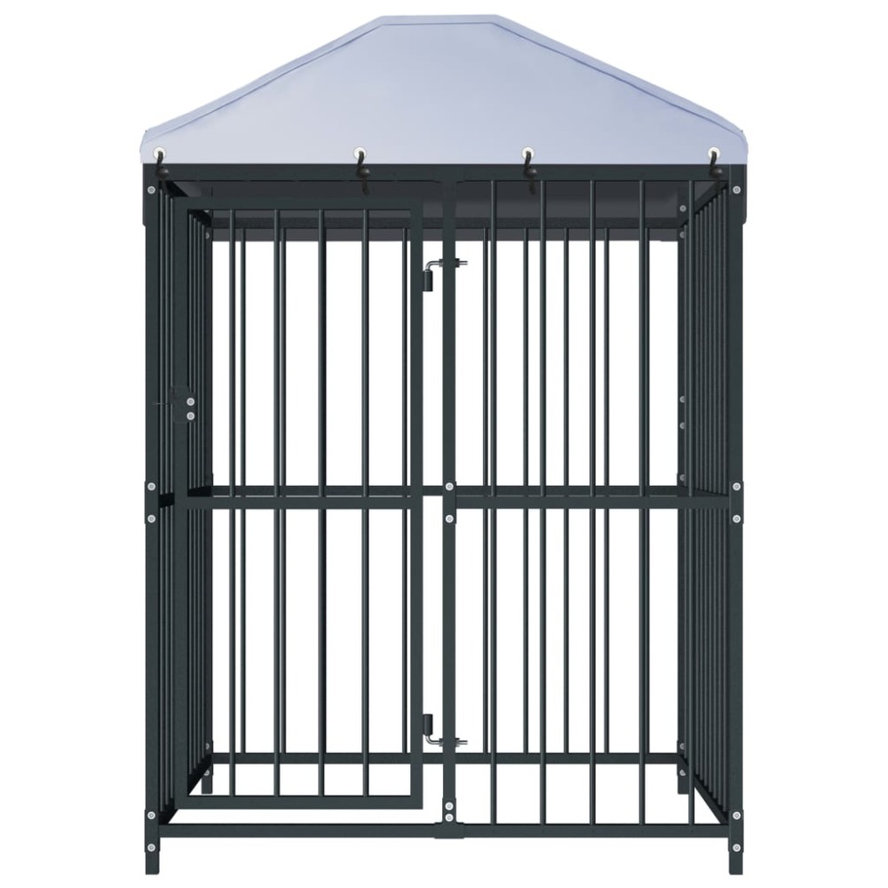 vidaXL Κλουβί Σκύλου Εξωτερικού Χώρου 120 x 120 x 150 εκ. με Στέγαστρο