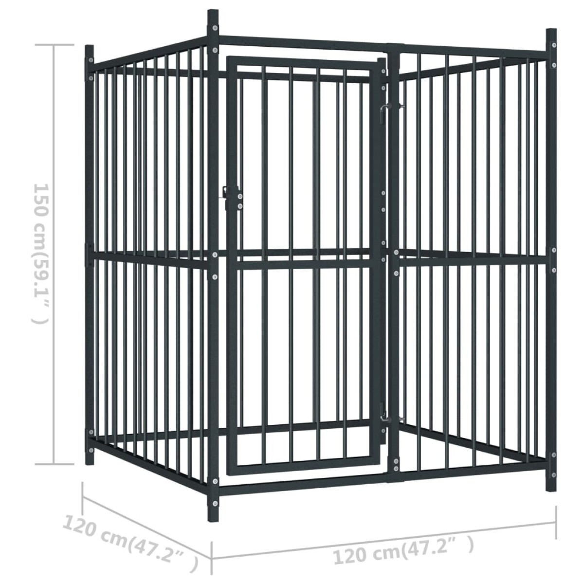 vidaXL Κλουβί Σκύλου Εξωτερικού Χώρου 120 x 120 x 150 εκ.