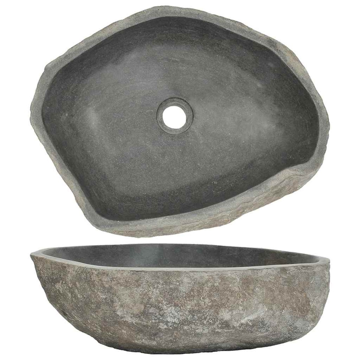 vidaXL Νιπτήρας River Stone Οβάλ 45-53 εκ.