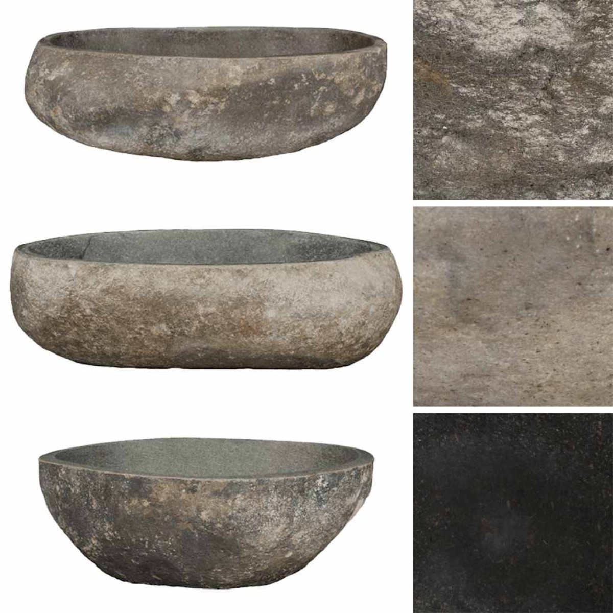 vidaXL Νιπτήρας River Stone Οβάλ 45-53 εκ.