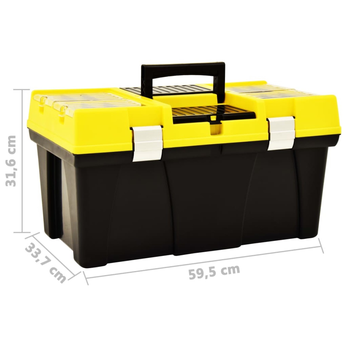 vidaXL Εργαλειοθήκη 595x337x316 χιλ. Κίτρινο από Πλαστικό