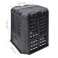 vidaXL Κάδος Κομποστοποίησης Μαύρος 68,9 x 68,9 x 83,9 εκ. 360 Λίτρων